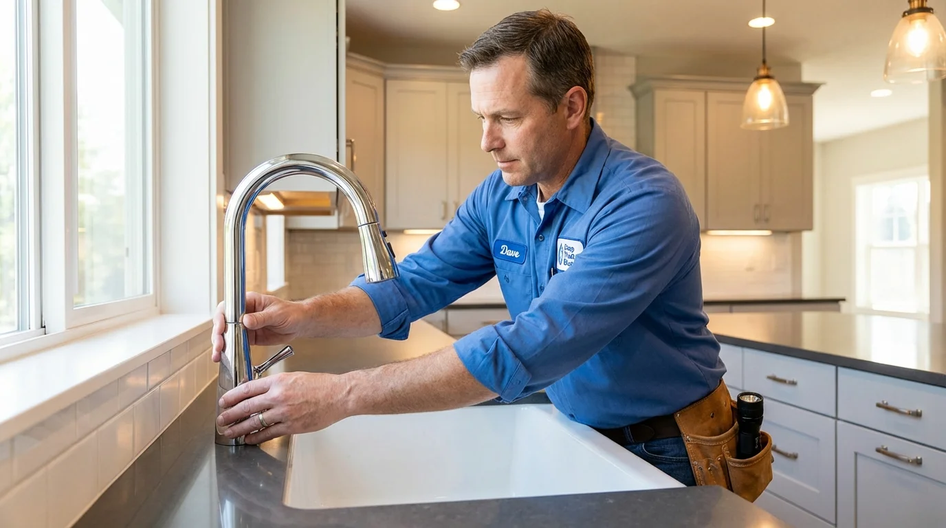 Kitchen faucet installation by Johns Plumbing LLC in Howell